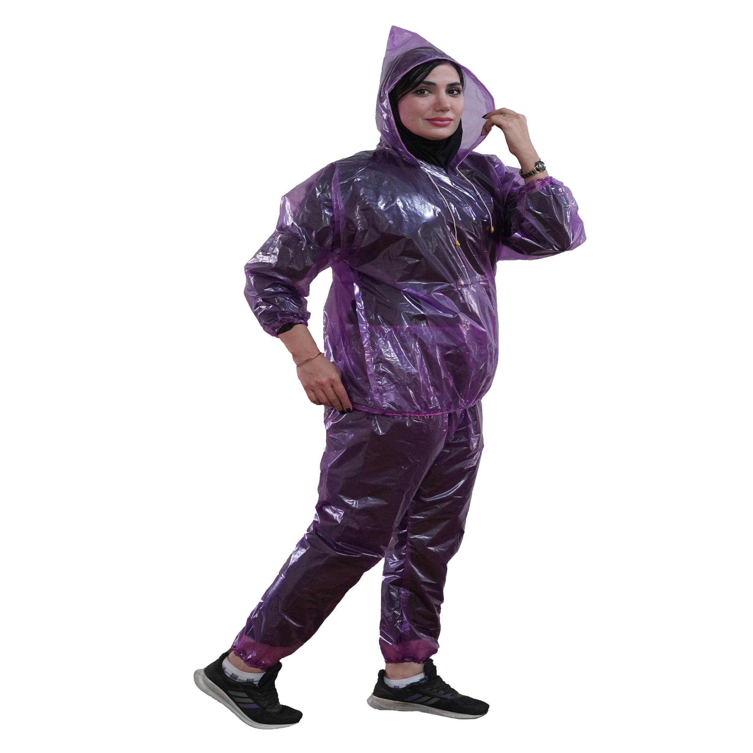 لباس نایلونی لاغری زرنگین مدل هودی و شلوار - تصویر 5